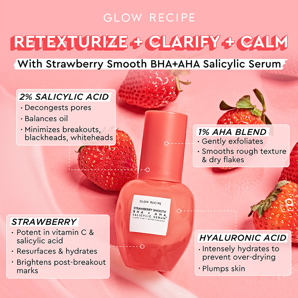 Glow Recipe Strawberry Smooth BHA + AHA Salicylic Acid Serum