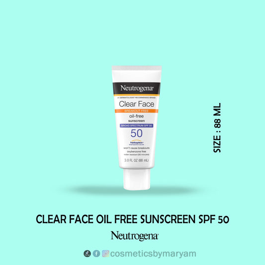 Neutrogena Clear Face Oil Free Sunscreen SPF 50